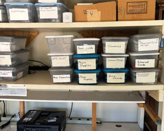 Organized Electronics And Storage Boxes
