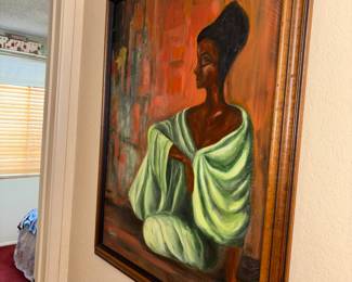 Framed Seated Figure Art
