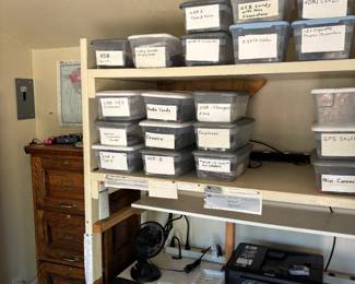 Storage Shelves And Electronic Equipment