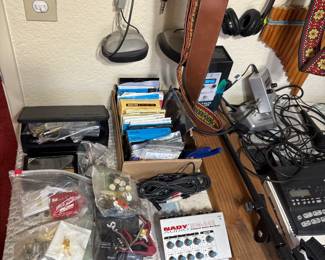 Audio Accessories On Work Table