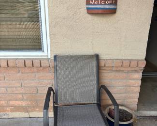 Patio Chair And Welcome Plaque