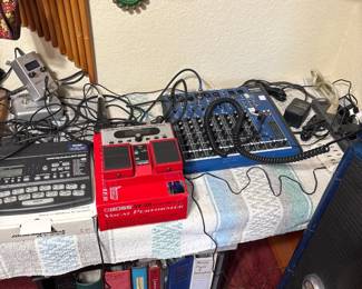 Audio Mixer And Effects Pedals