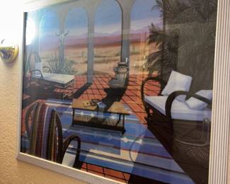 Framed Patio Scene Art
