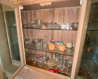 Glassware In Display Cabinet