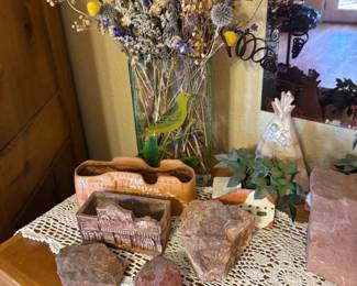 Decorative Rocks And Floral Display