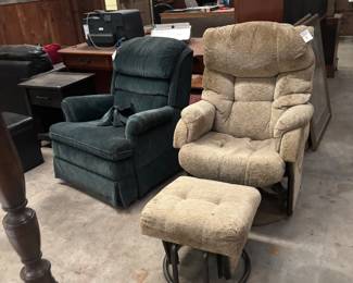 RECLINER & CHAIR WITH OTTOMAN-BOTH VERY COMFY!