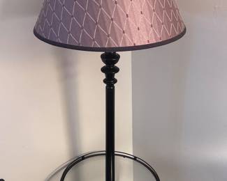 Floor lamp with glass table
