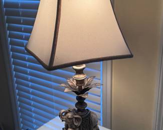 Elephant and palm lamp