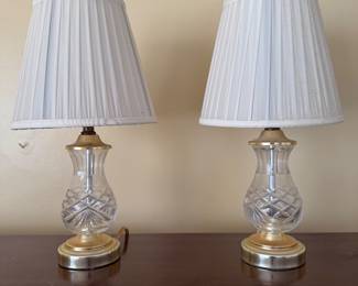 Pair of small crystal lamps