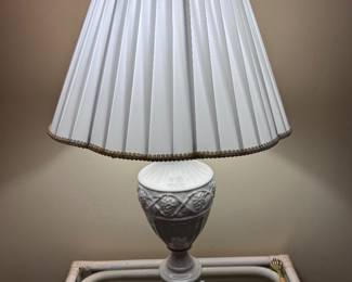 White porcelain urn-style lamp