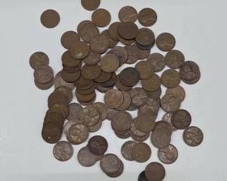 	100 Wheat Pennies Assorted Years US One Cent Coins