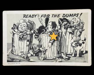 WWII Axis Powers Satirical Postcard by B.F. Long
