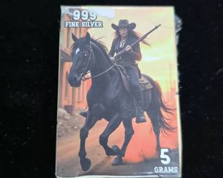 	.999 Fine Silver 5g Cowboy Art Bar Limited Edition
