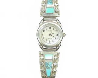 	Tino Sterling Silver Turquoise Inlay Watch