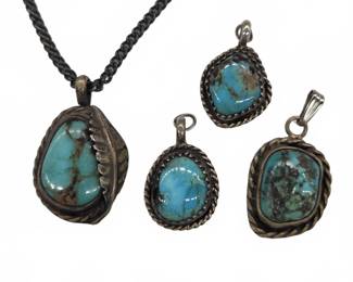 	Silver & Turquoise Pendants with Chain