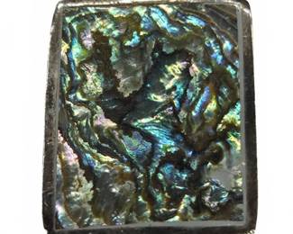 	Sterling Silver Pill Box with Abalone Inlay
