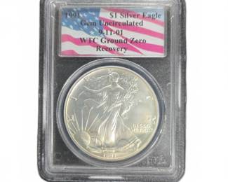 1991 $1 Silver Eagle PCGS WTC Ground Zero Recovery