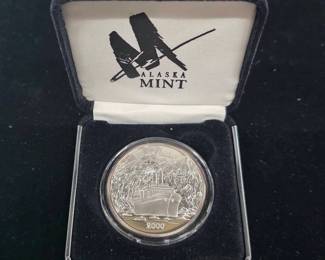 Alaska Mint Cruise Alaska 2000 1 oz Silver Coin