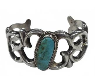 Sterling Silver Turquoise Cuff Bracelet LDXZ