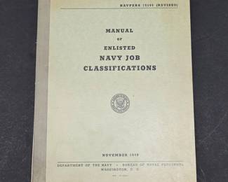 1949 Navy Manual of Enlisted Job Classifications