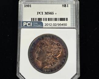 	1891 Morgan Silver Dollar PCI MS65+