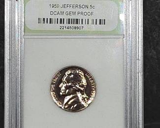 	1959 Jefferson Nickel DCAM Gem Proof INB