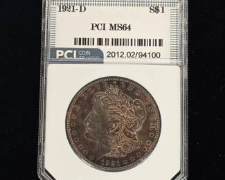 	1921-D Morgan Silver Dollar PCI MS64