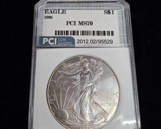 1996 Silver American Eagle PCI MS70
