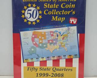 50 State Coin Collector's Map New in Plastic