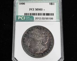 1896 Morgan Dollar PCI MS65+ Coin