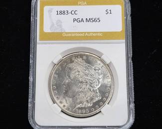 	1883-CC Morgan Silver Dollar PGA MS65