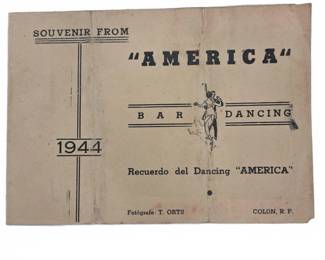 1944 Bar Dancing America Colon RP Souvenir Photo