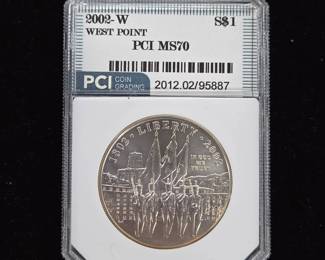	2002-W West Point Silver Dollar PCGS MS70