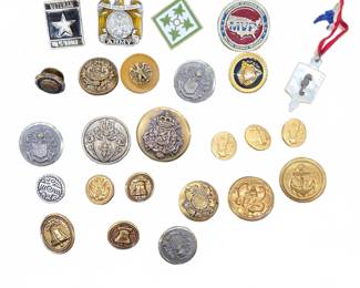 Military & Patriotic Pins and Buttons Assortment