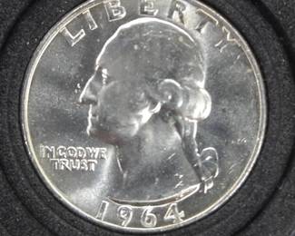 1964 Washington Quarter Silver Coin