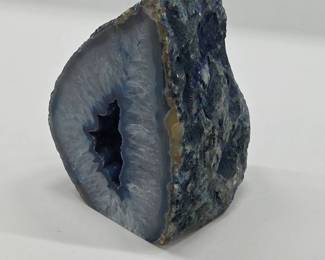 Geode Slice With Blue Crystal Center