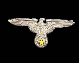German SS Visor Eagle Pin Badge, Metal Insignia