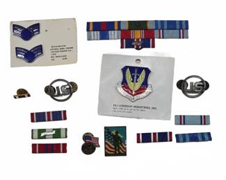 	US Military Ribbons Pins Badges & Insignia Lot