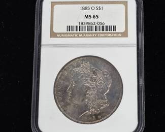 1885-O Morgan Silver Dollar NGC MS65