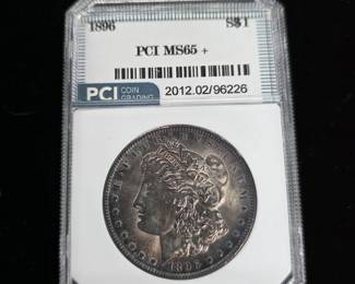 	1896 Morgan Silver Dollar PCI MS65+