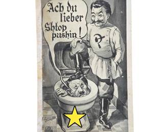 WWII Comic Postcard, Hitler Caricature