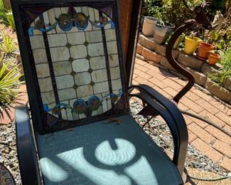 Set of 4 Patio Chairs and stained glass