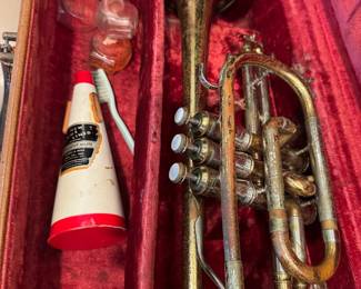 Vintage brass coronet with case