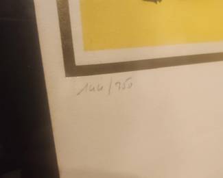 Salvador Dalí — “Christ” | Asking $3,900 Striking framed lithograph attributed to Salvador Dalí, titled “Christ,” from The Twelve Apostles / Knights of the Round Table suite. Features a vivid yellow background, gold accents, and a substantial gold-toned frame. Accompanied by a certificate from The Great Dane Collection identifying the work as edition 166/350, hand-signed in pencil, with authentication by Bruce Hochman noted on the reverse. These details are stated in the accompanying documentation