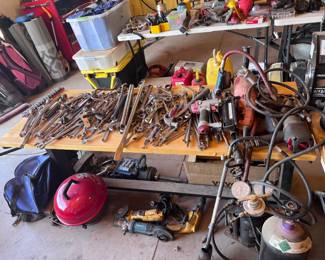 Assorted Tools And Hose Equipment