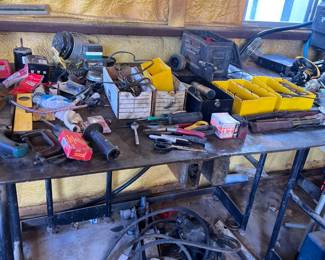 Workbench Tools And Parts Bins