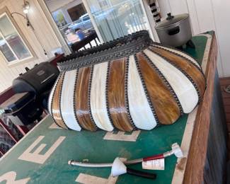 Striped Lampshade And Household Items
