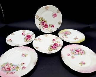 (6) Antique Dessert Plates