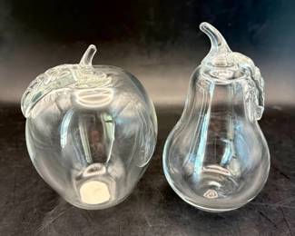 Handblown Glass Apple & Pear Princess House