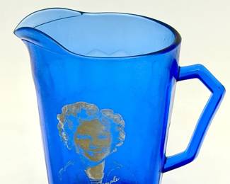 vintage 1930s Hazel Atlas Cobalt Blue Shirley Temple Cup
